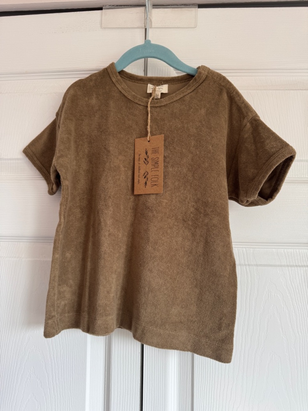The Simple Folk the Terry Box T-Shirt Walnut Size 5/6 yrs organic cotton